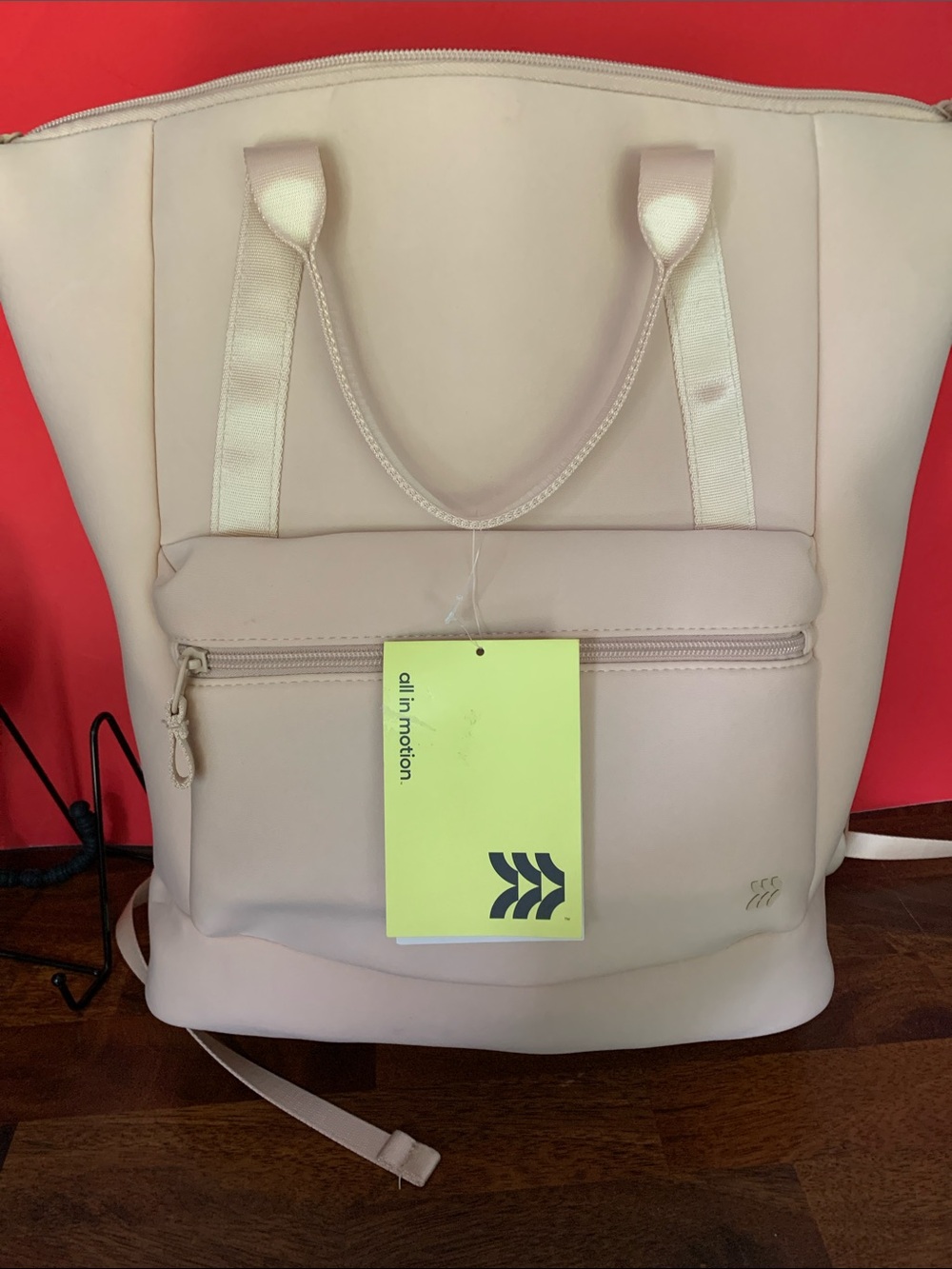 all in motion Cream Tote-Style Backpack with Front Pocket
